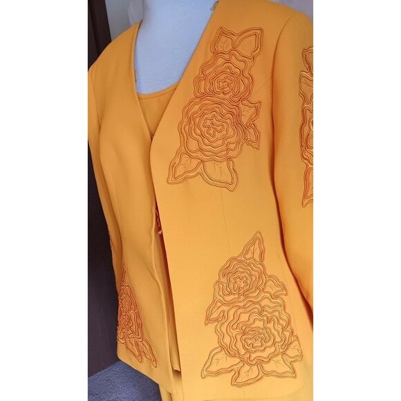 Vtg Donna Vinci Couture Suit 3 Pc Long Skirt 18 Evening Church Gold New w/Tags - Picture 3 of 16